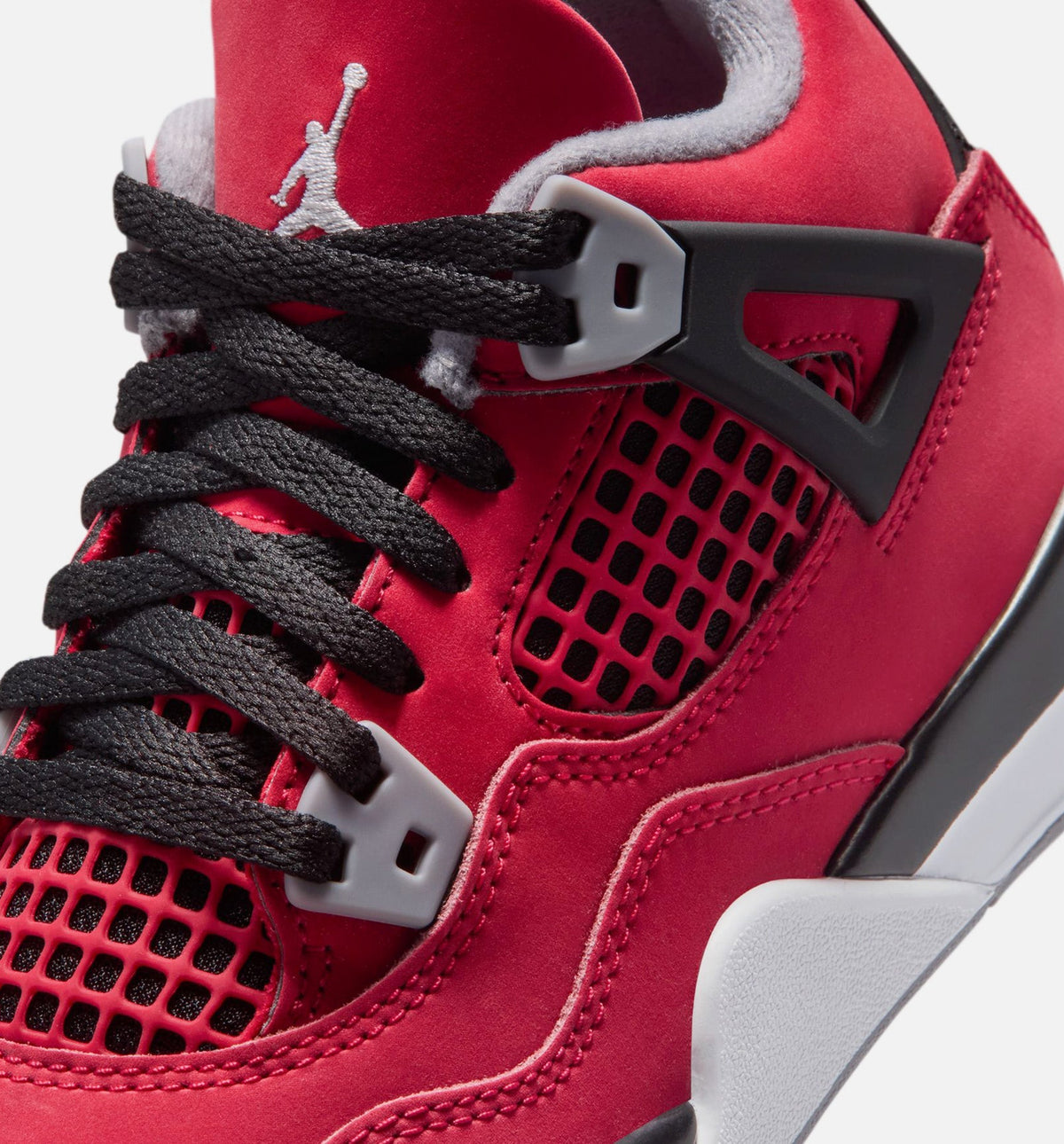 Air Jordan 4 Retro Toro Bravo Preschool Shoes - Fire Red White Black Cement Grey