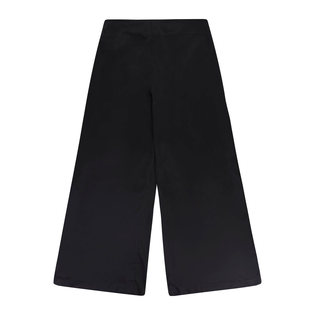 WRAP TIE BLACK STRAIGHT PANTS