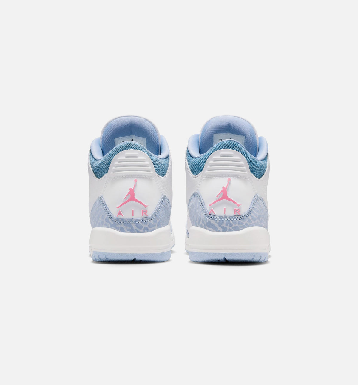 Air Jordan 3 Retro Grade School Lifestyle Shoe - White/Cobalt Blue/Court Grey/Pink Glow