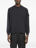 Stone Island 6100064 cotton stretch fleece S.I. regular-fit crewneck ghost sweatshirt with raglan sleeves