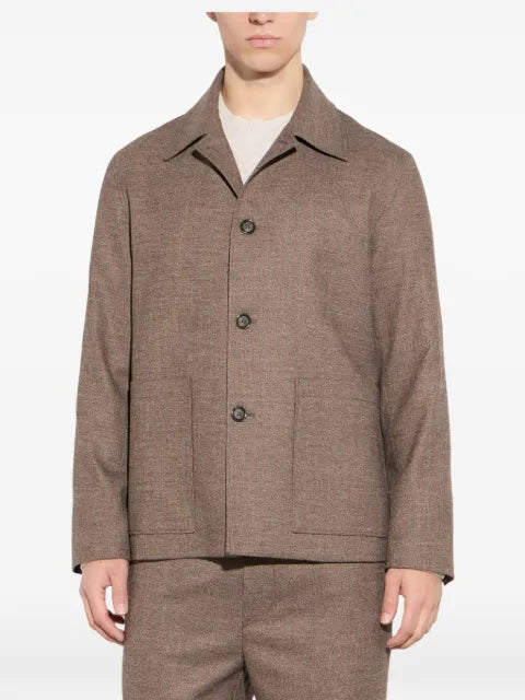 Paolo Pecora melange-effect button-up jacket