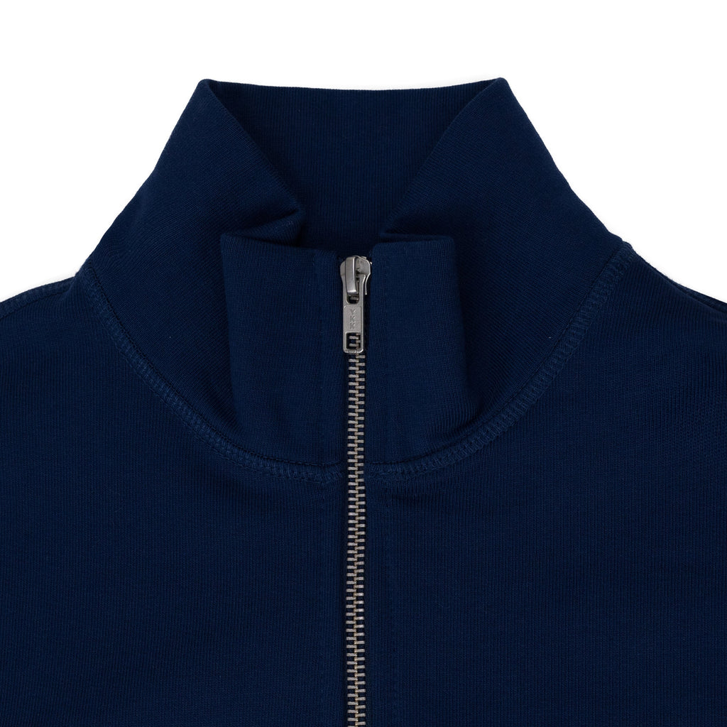 Navy Quarter Zip Knit Sweater