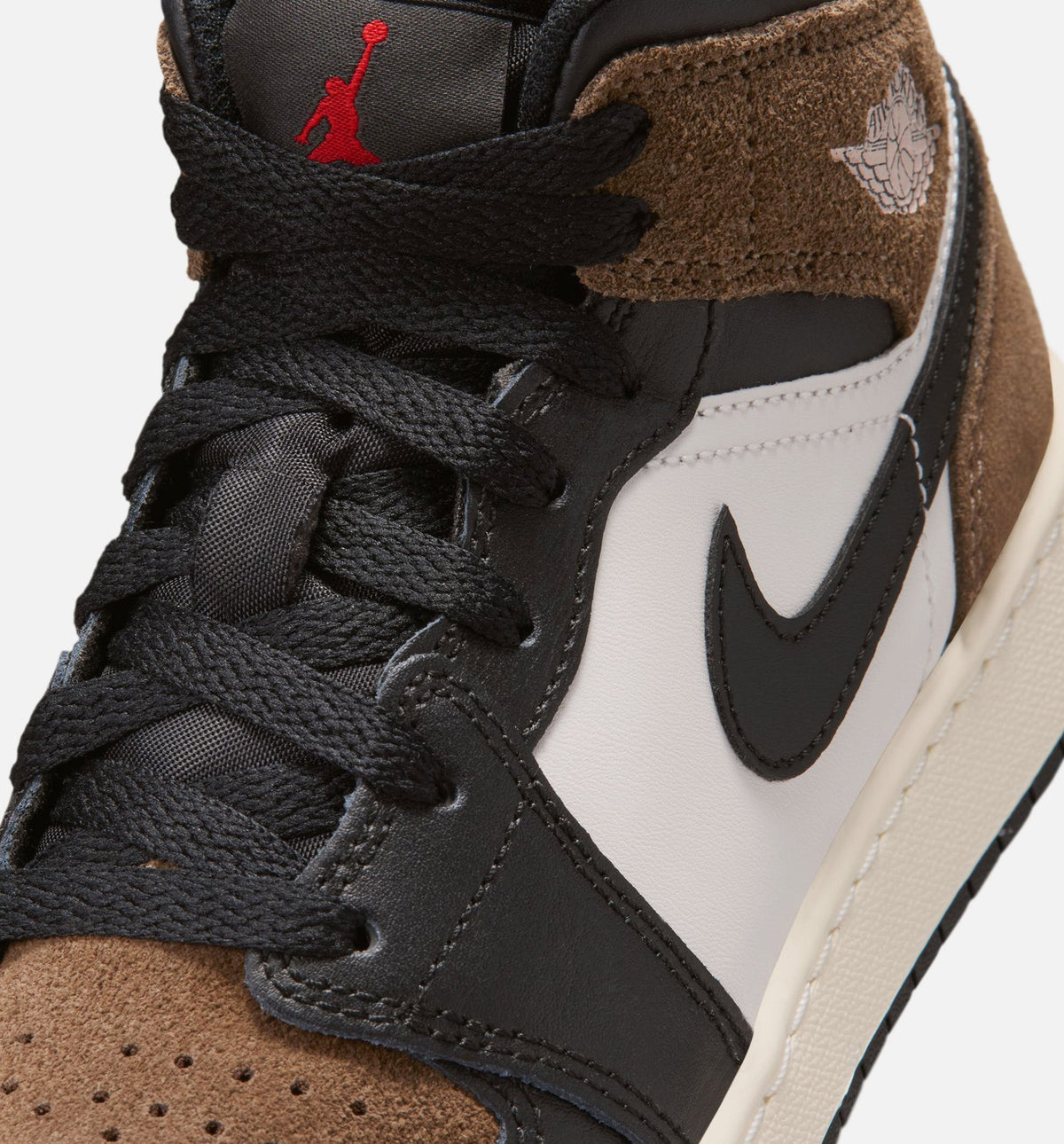 Air Jordan 1 Mid “Black/University Red” Grade School Lifestyle Shoes
