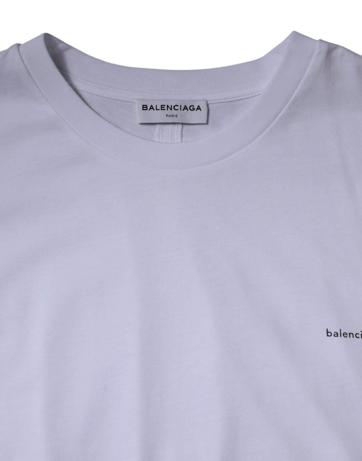 Balenciaga White Logo Cotton Crew Neck Short Sleeves women T-shirt