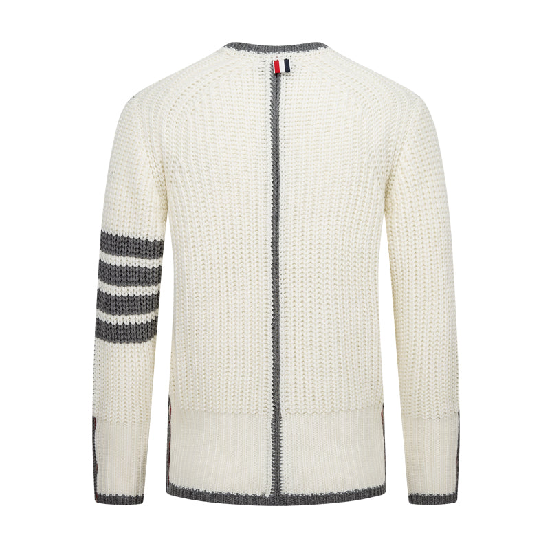 Classic Four-Bar Couples Knitwear Sweater - 100% Cotton Made in Japan | Thom Browne