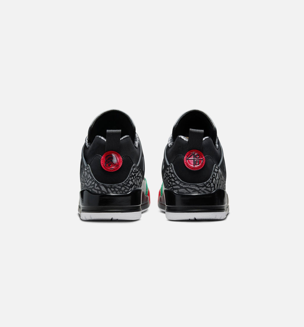 Spizike Low Men's Basketball Shoes - Black/Classic Green/White/Varsity Red