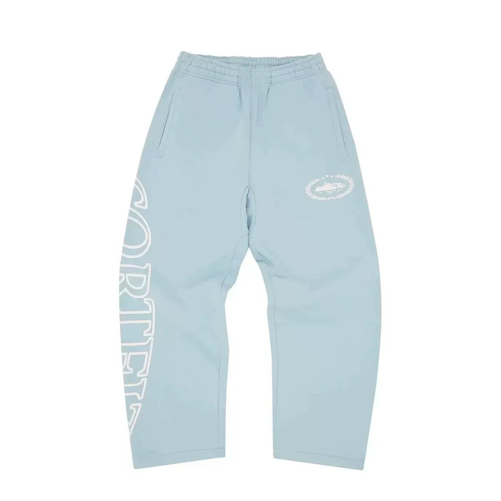 Corteiz Laurel Island Badge Zip Hoodie – Baby Blue (+ Matching Pants)
