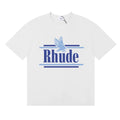 Rhude Eagle Graphic Blue Logo White Oversized T‑Shirt