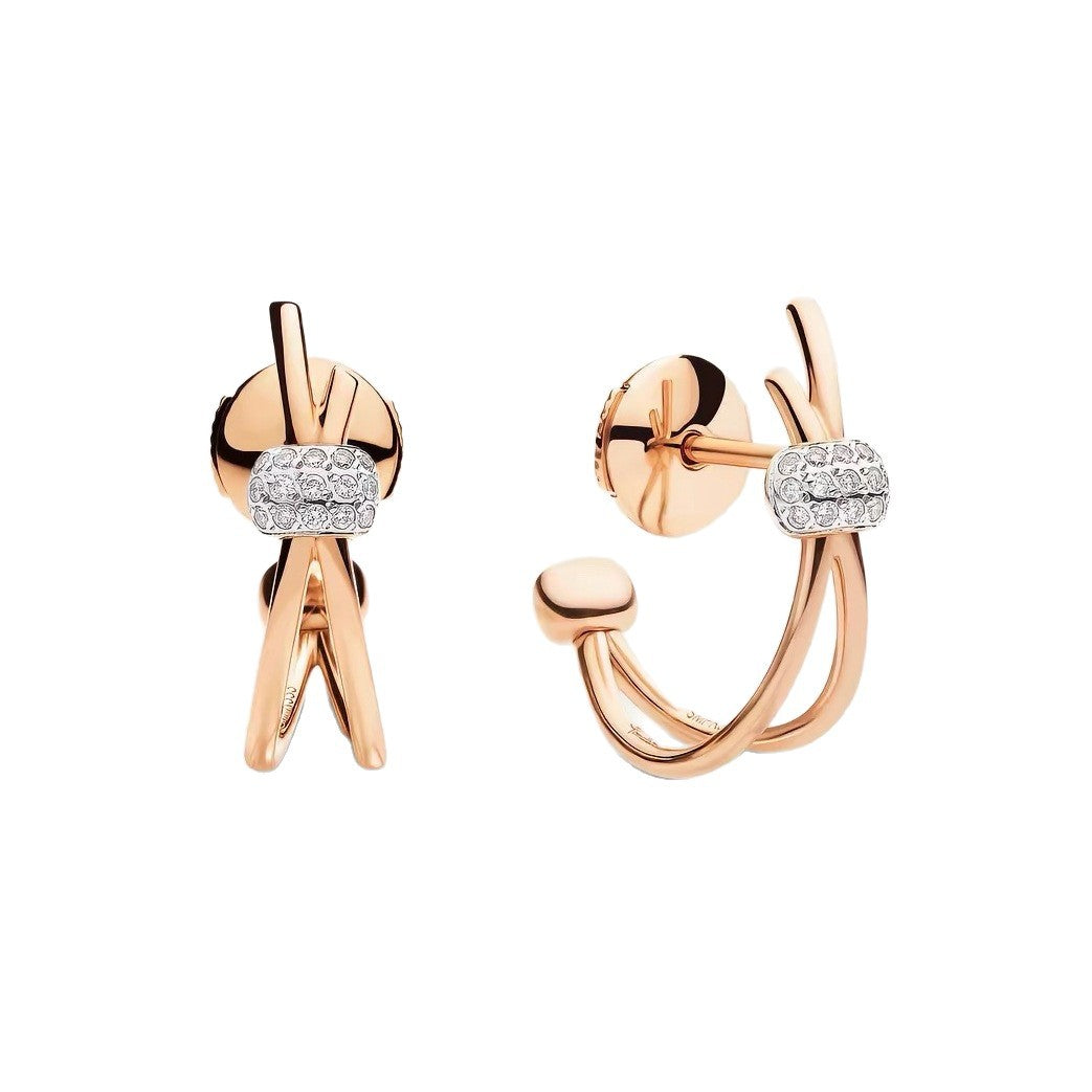 Pomellato Style Classic Cubic Zirconia 18K Gold-Plated Earrings