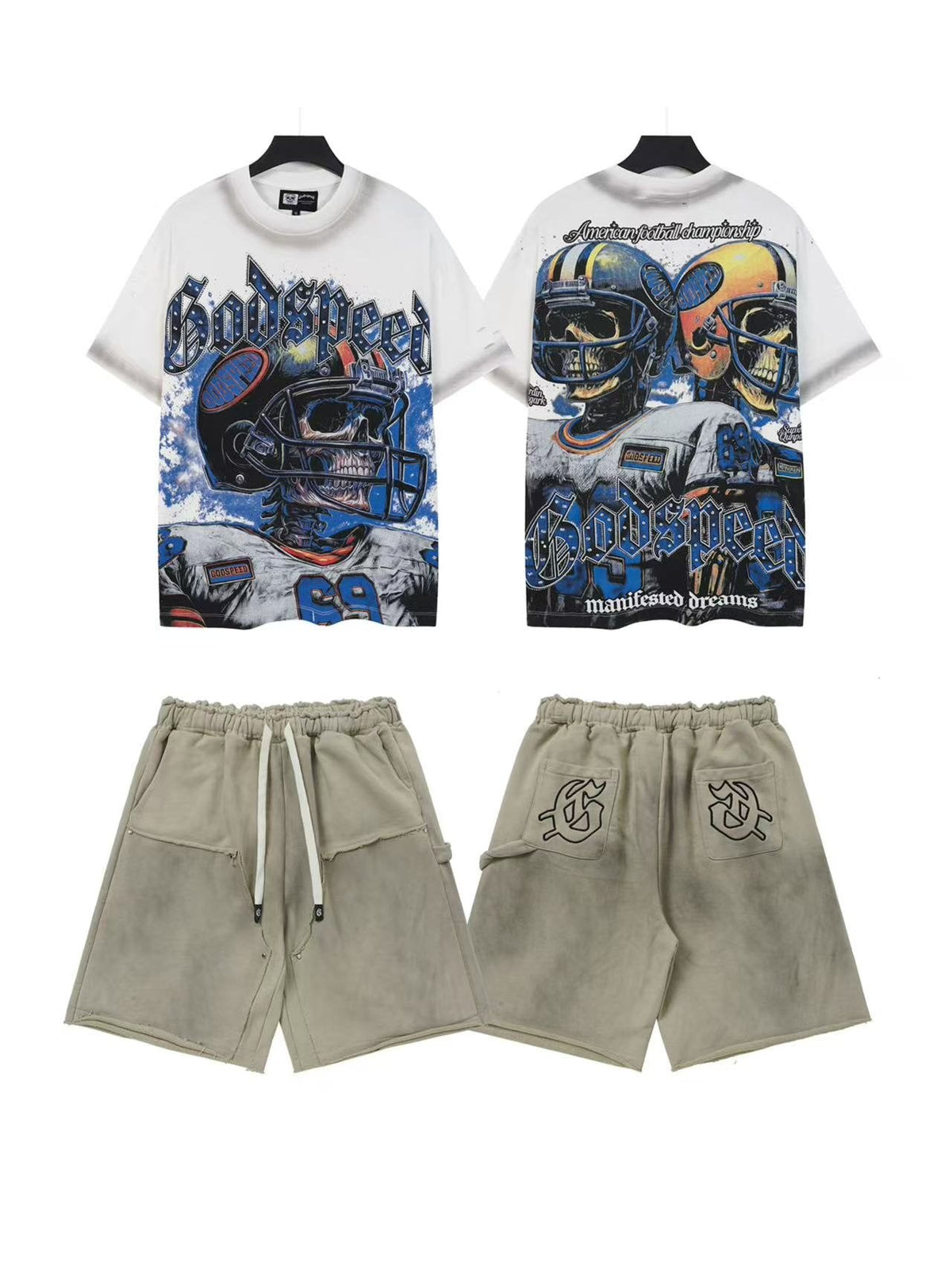 Godspeed Football Helmet Graphic Short-Sleeve Set