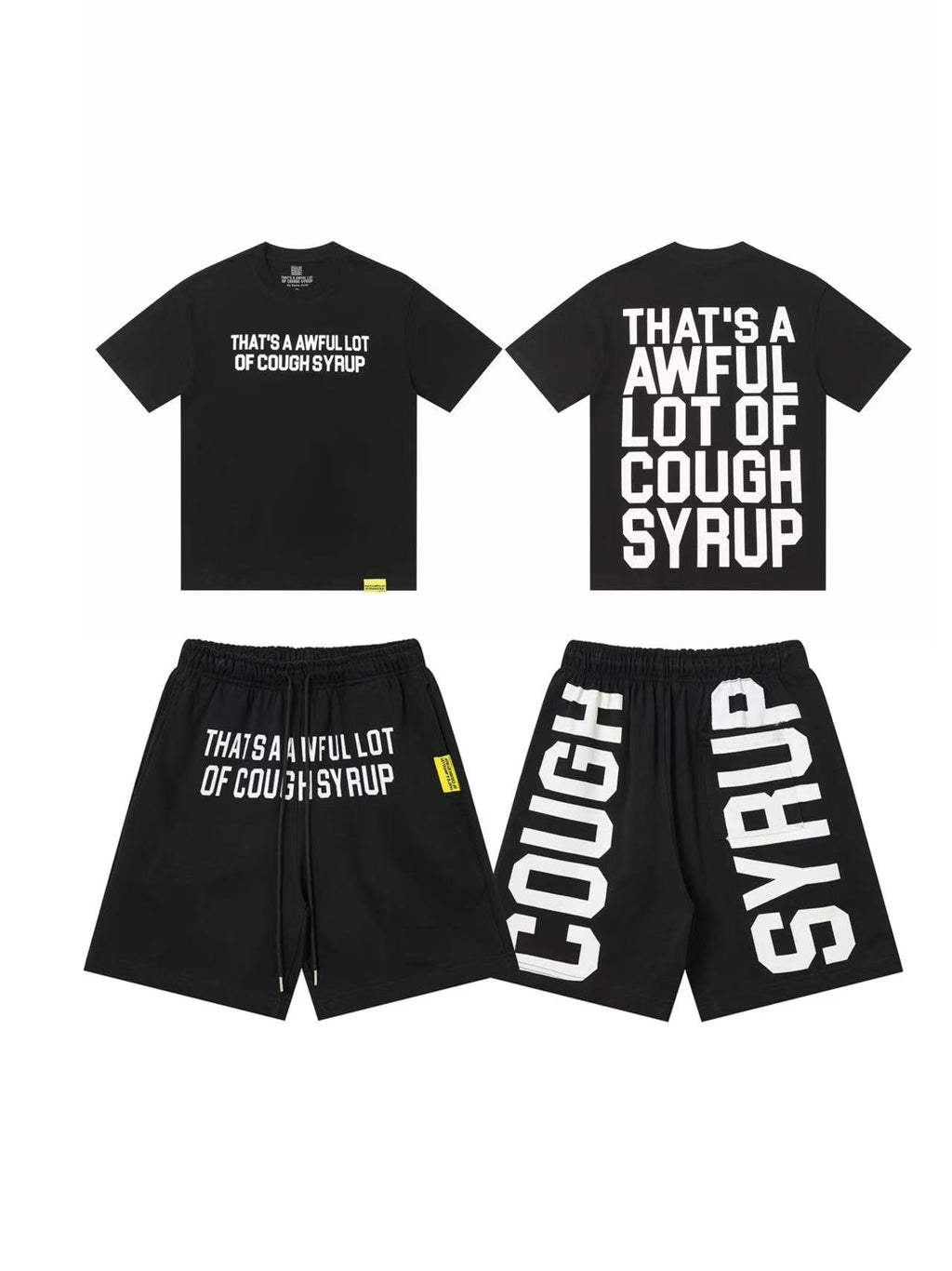 THAT'S A AWFUL LOT OF COUGH SYRUP Bold Wordmark Short-Sleeve Set
