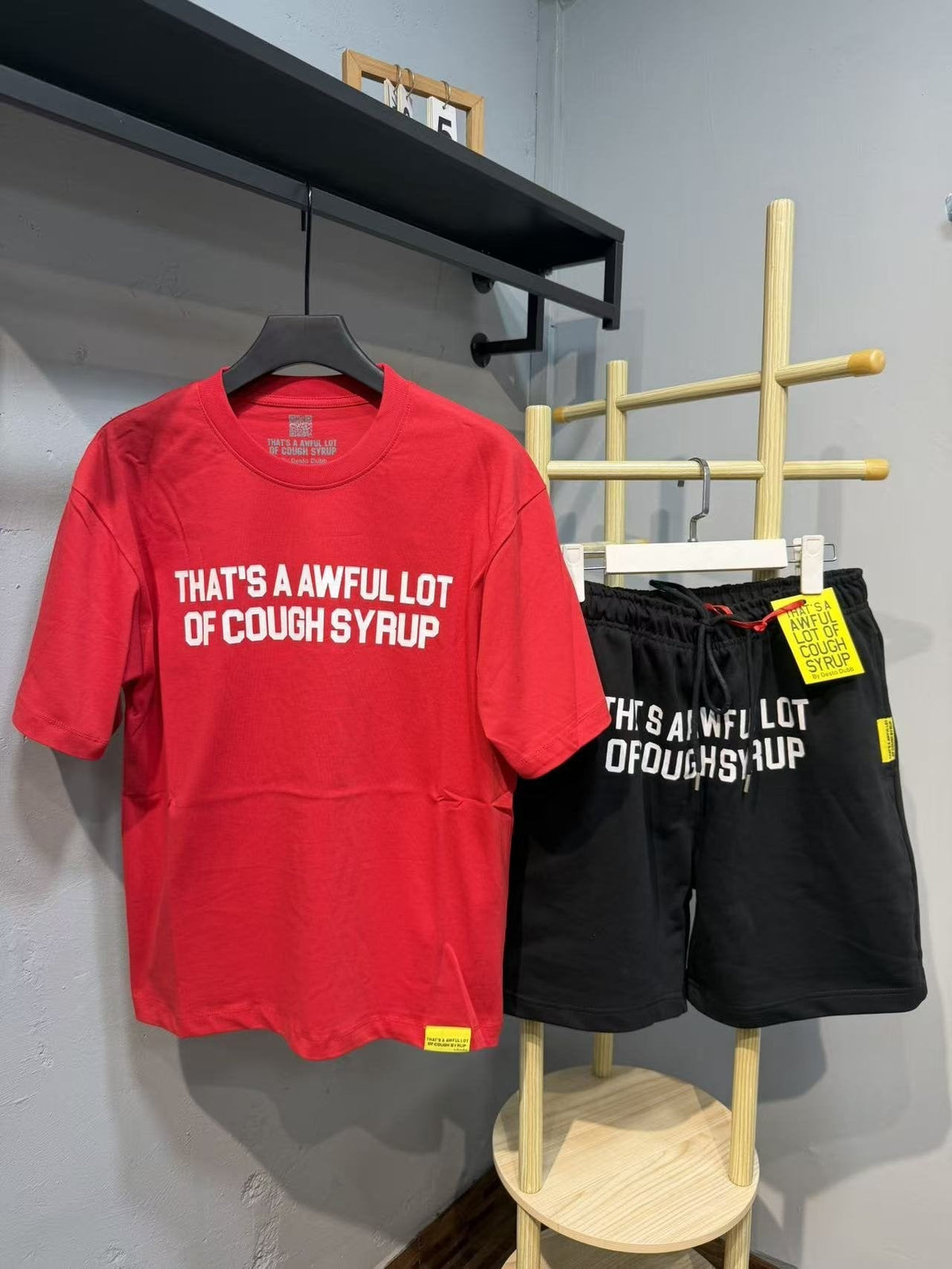 THAT'S A AWFUL LOT OF COUGH SYRUP Bold Wordmark Short-Sleeve Set