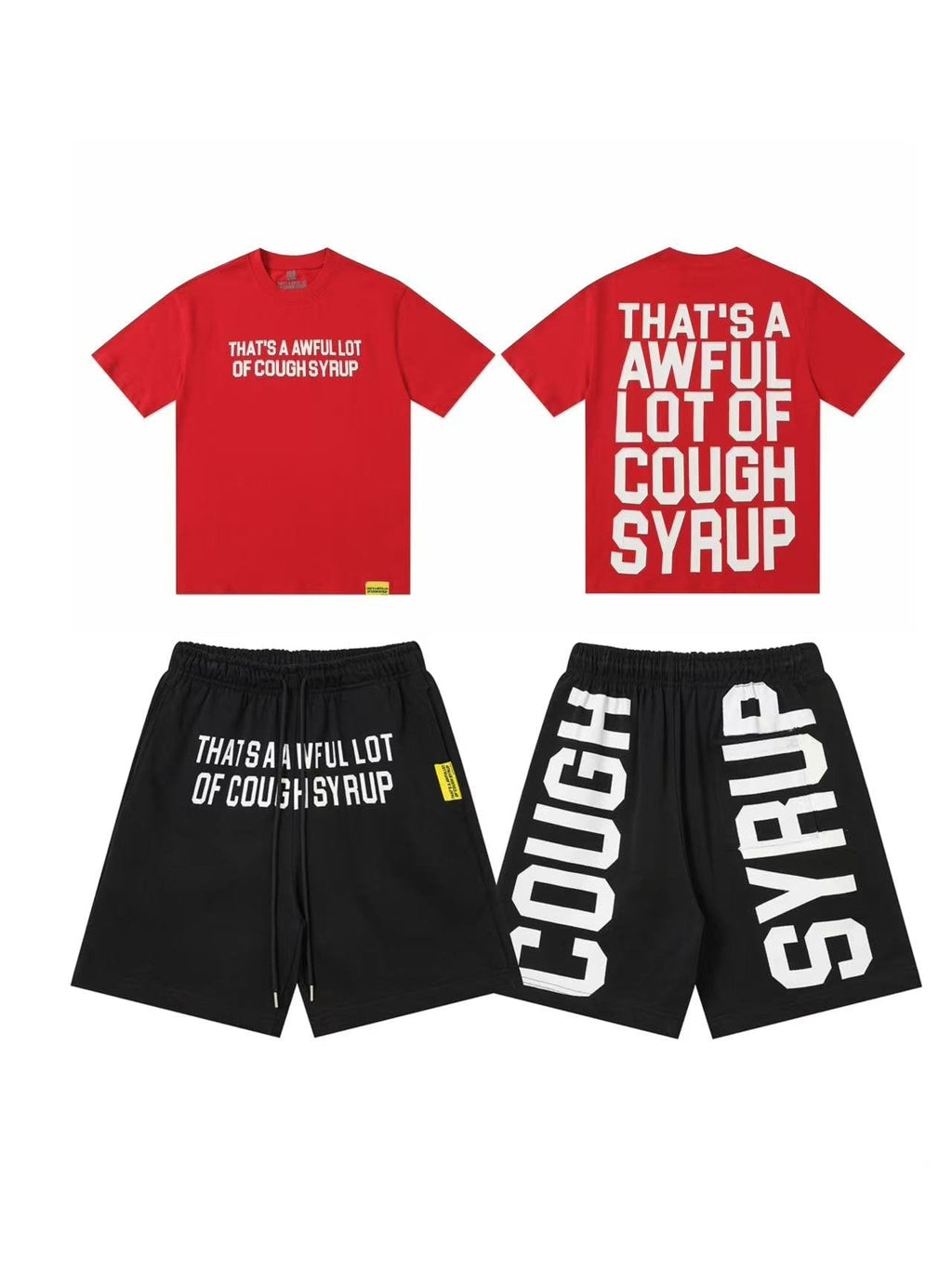 THAT'S A AWFUL LOT OF COUGH SYRUP Bold Wordmark Short-Sleeve Set