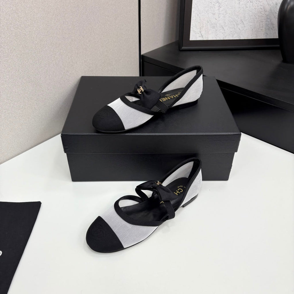 Chanel 2025 Hollow Bow Ballet Flats – 2025 Collection