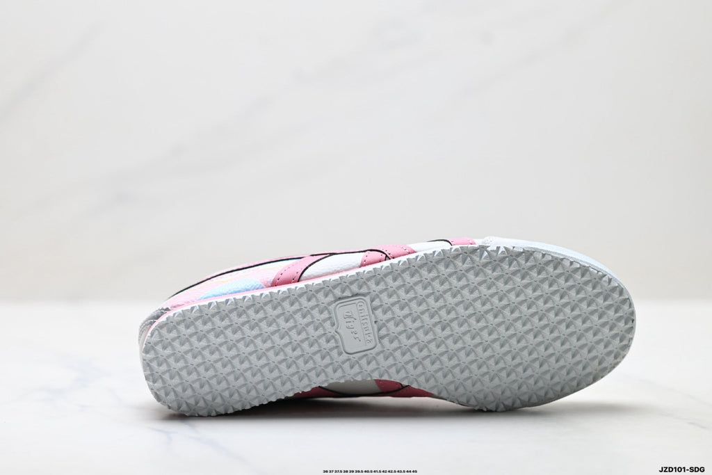 Onitsuka Tiger Retro Low Top White Pink Silver Unisex Shoes Style 02