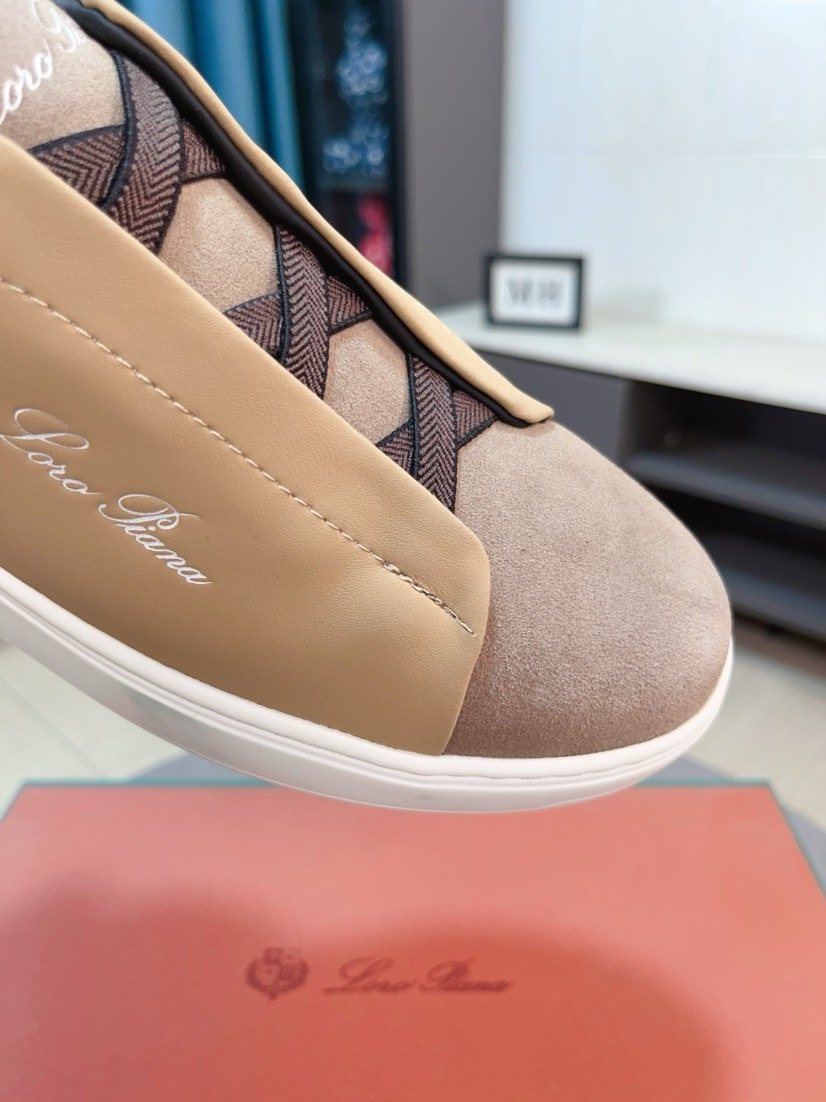 Loro Piana Contrast-Toe Low-Top Sneakers