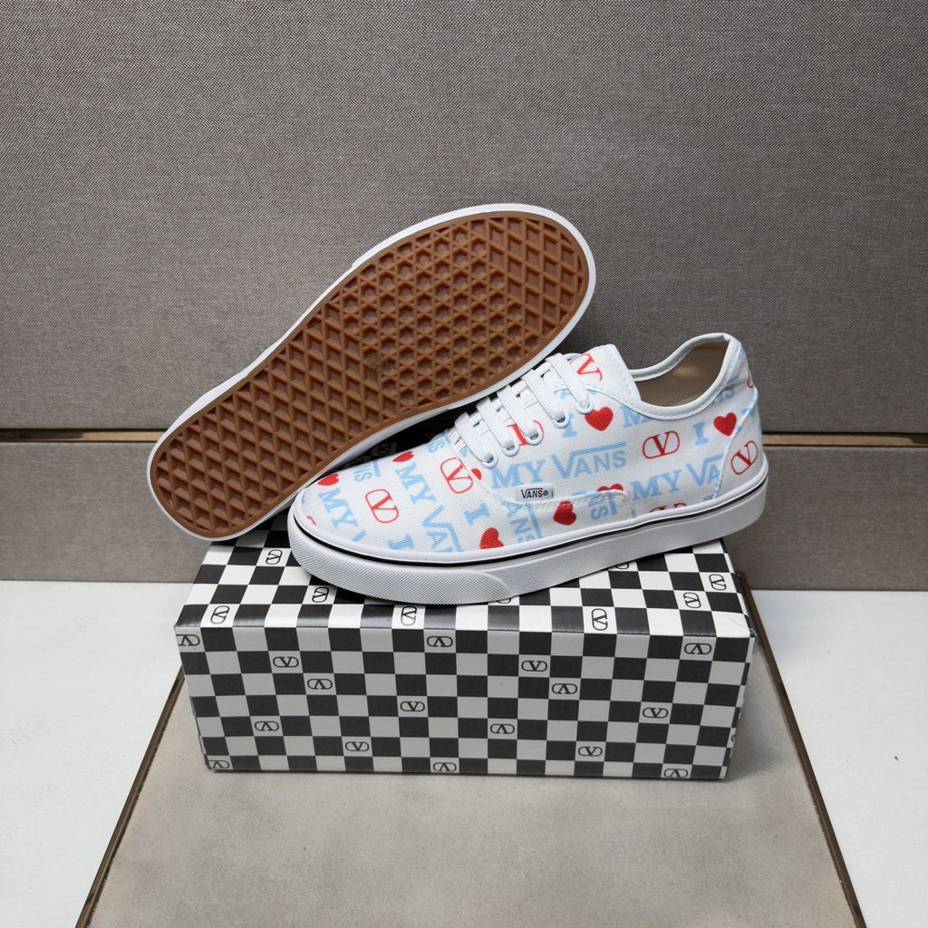 Vans Men's White Graphic Low-Top Sneakers