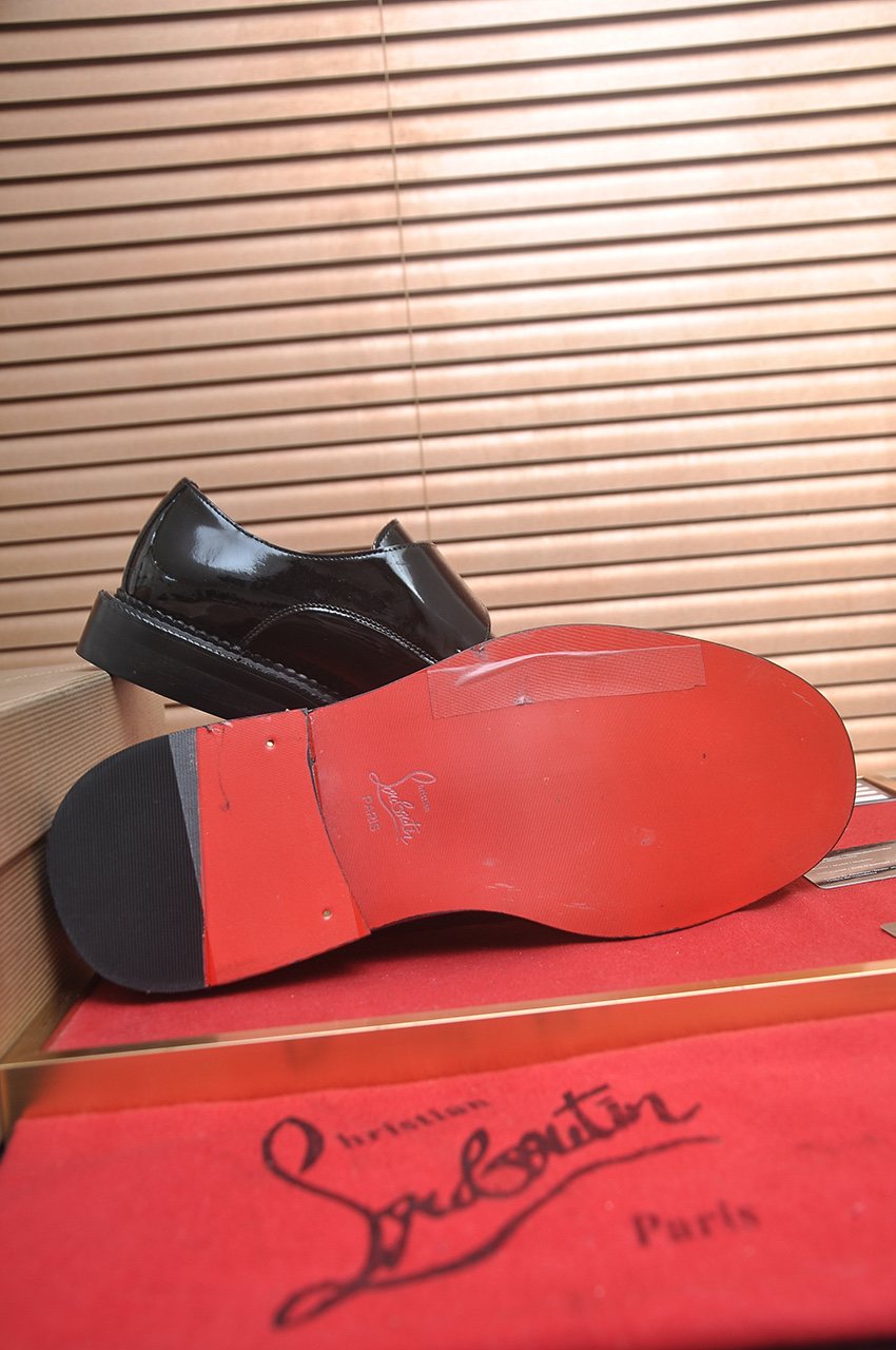 Christian Louboutin Black Buckle Dress Shoes - Silver-Tone Hardware