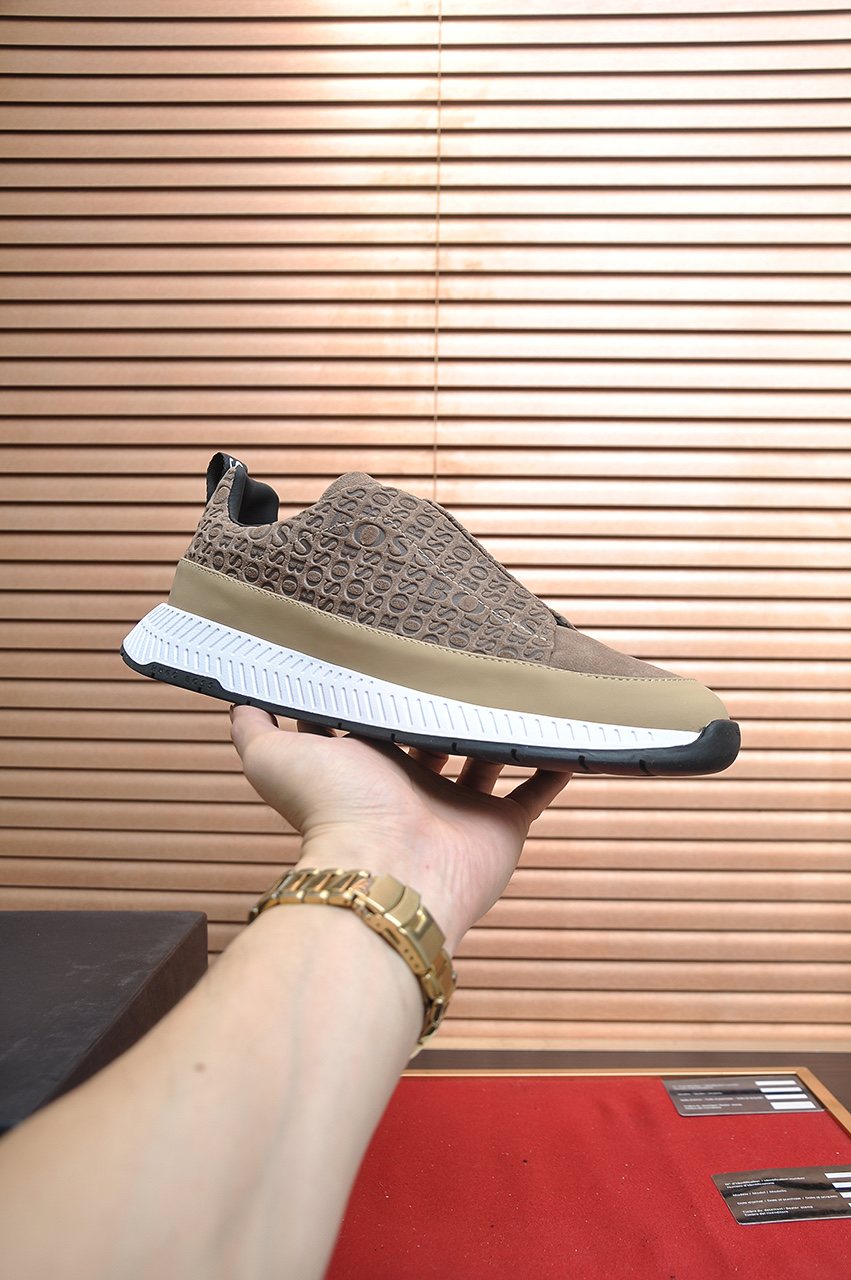 HUGO BOSS Textured Slip-On Sneakers