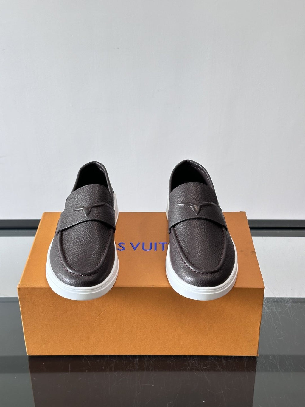 Louis Vuitton Textured Platform Slip-On Loafers