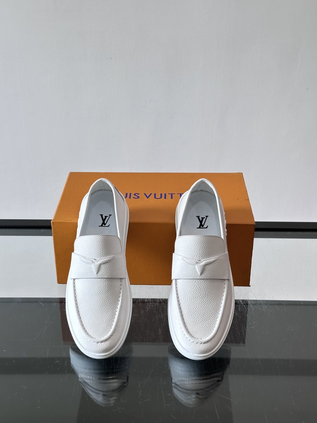 Louis Vuitton Textured Platform Slip-On Loafers