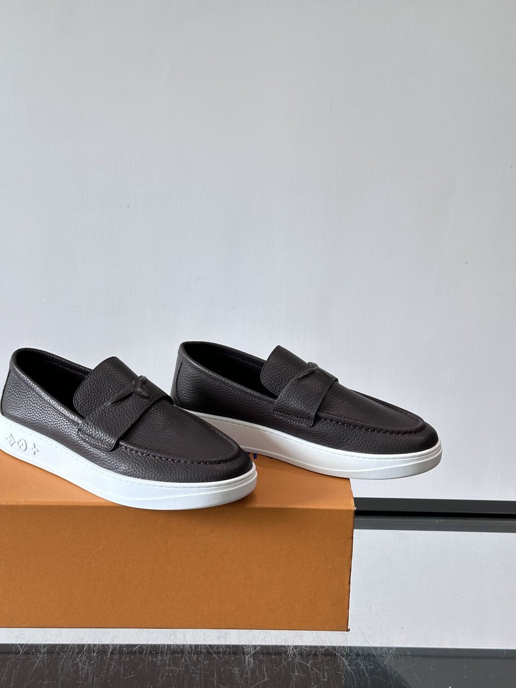 Louis Vuitton Textured Platform Slip-On Loafers