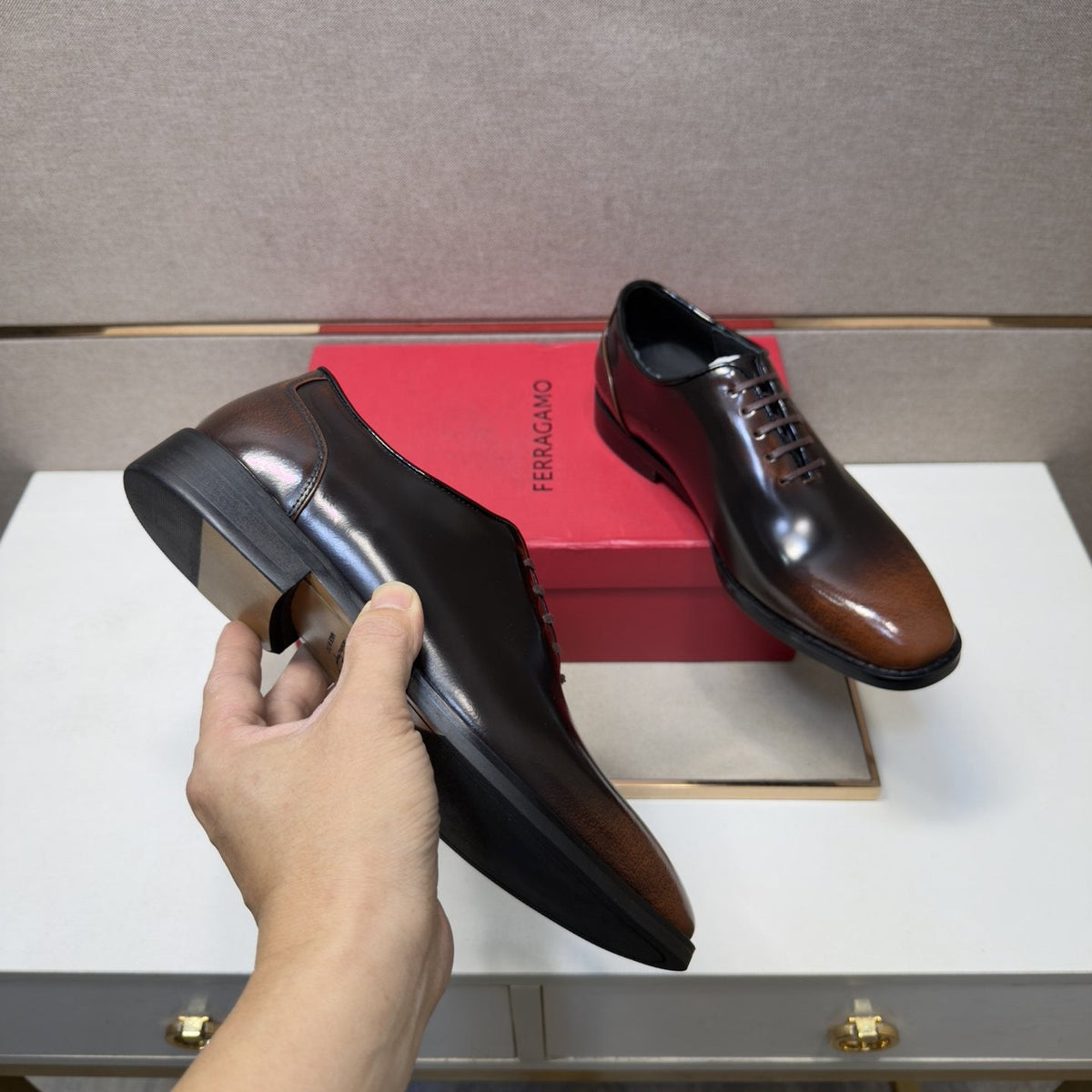 Ferragamo Men's Lace-Up Oxford Shoes