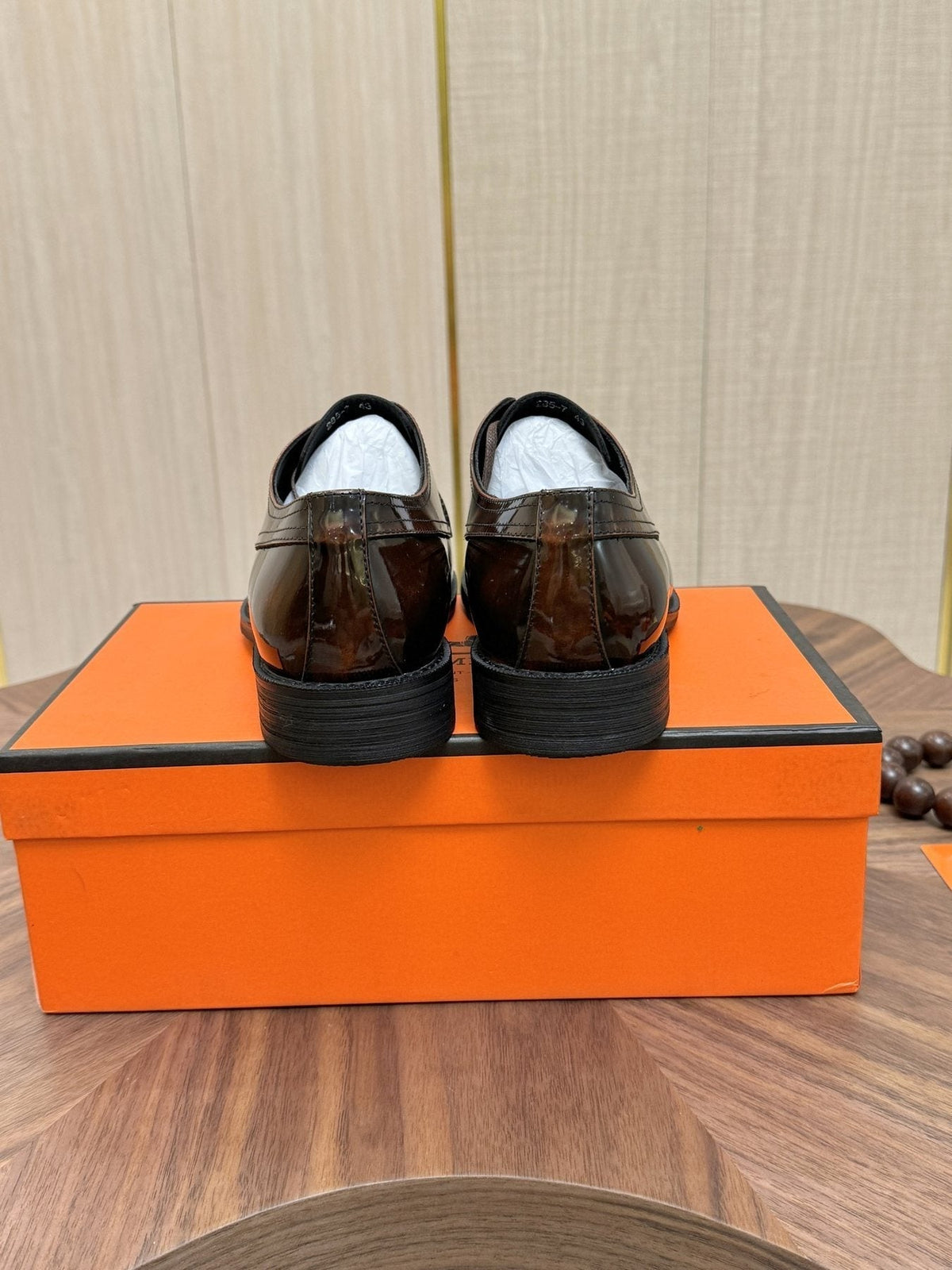 Hermès Polished Leather Lace-Up Dress Shoes